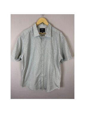 Rodd & Gunn Mens 2XL Sports Fit Short Sleeve Button Down Shirt Green Floral